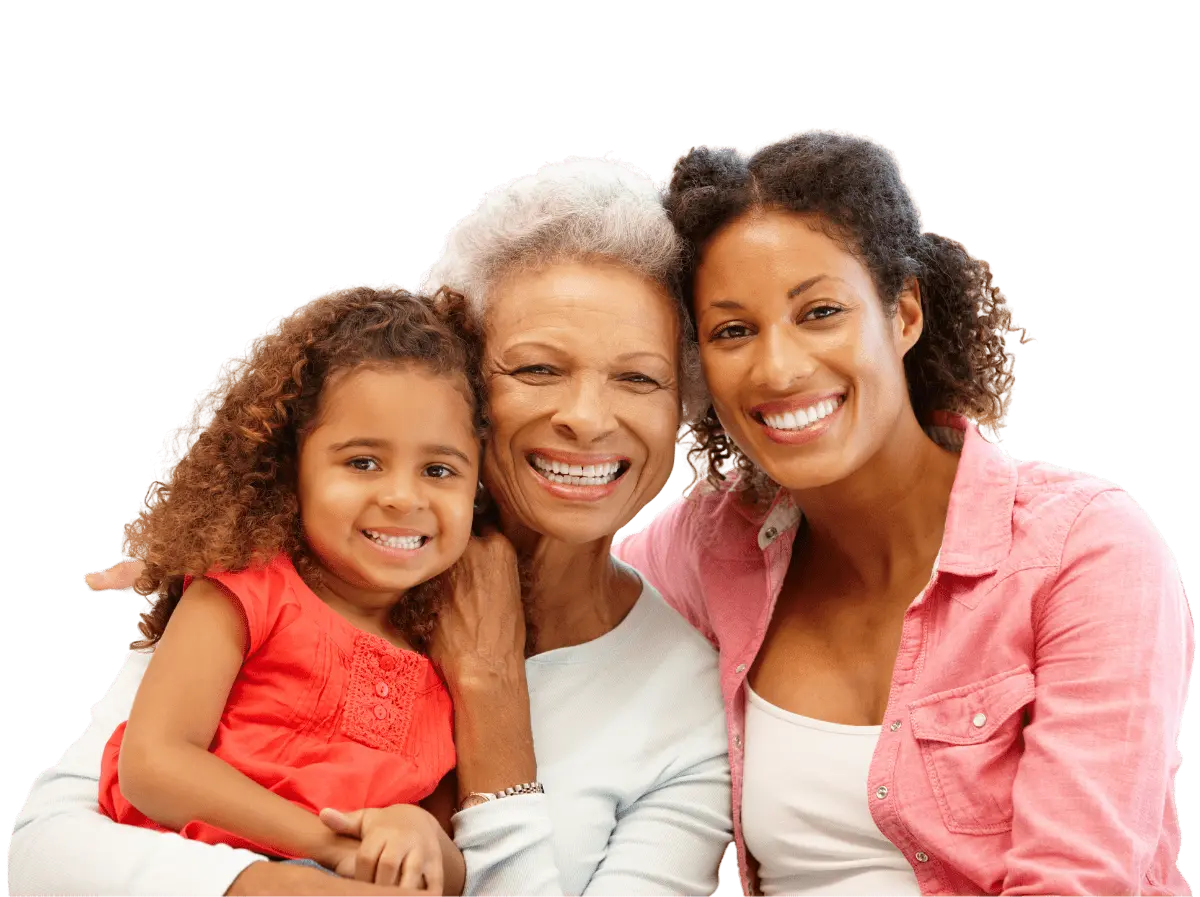 three women generations grandmother daughter and granddaughter embracing each other 