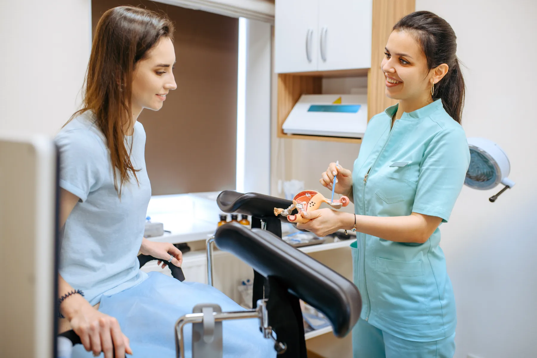 Woman speaking with a medical professional